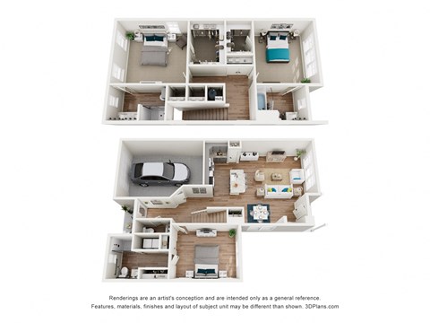 2 bedroom floor plan  the villas at spring creek